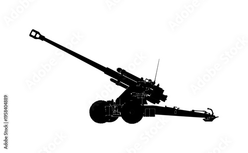 Artillery Gun Vector Illustration