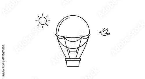 Hot air balloon flying high free.