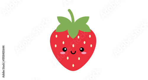 Strawberry smiling face cartoon fruit