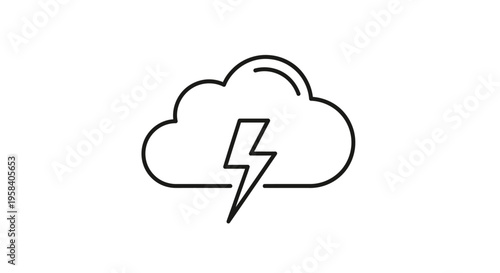 Weather icon of stormy cloud.