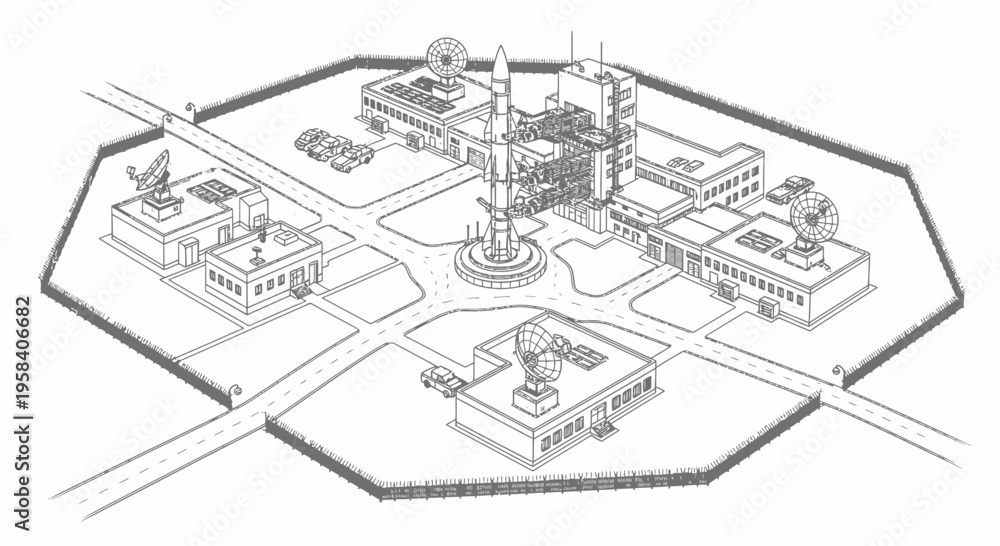 Fototapeta premium Industrial complex with large factory buildings.