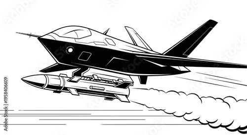 Fighter Jet with Missile Launching.