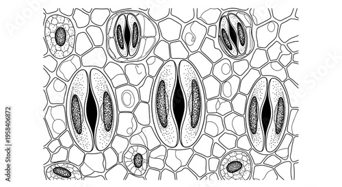Plant cells with visible cell walls.