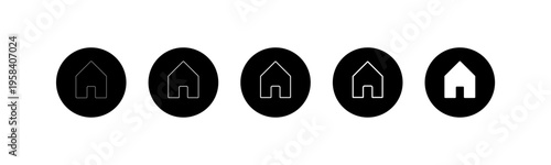 Round house interface buttons progression with different stroke weights