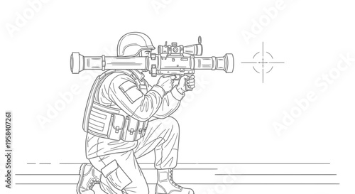 Soldier with a large rocket launcher.