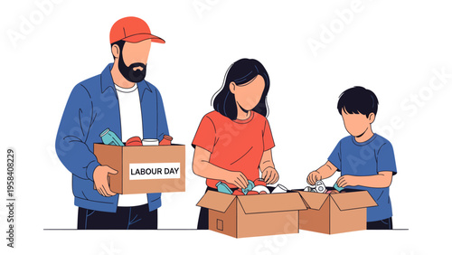 Family's Labour Day : A Family coming together, demonstrating love and shared community values during Labour Day.