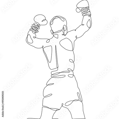 Continuous line art of Muay Thai fighters performing a powerful kick technique. Minimal vector style expressing motion and strength, ideal for prints, textiles, backgrounds, and modern design.