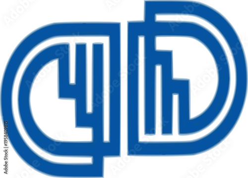 This abstract emblem perfectly blends the concepts of biotechnology, digital health, and pharmaceuticals, making it ideal for tech-driven medical companies, laboratory research, or health-data startup