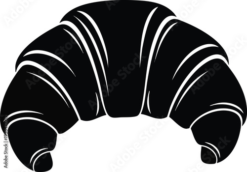 Simple Black Silhouette of a Croissant, a Delicious Pastry Perfect for Breakfast or Any Time of Day