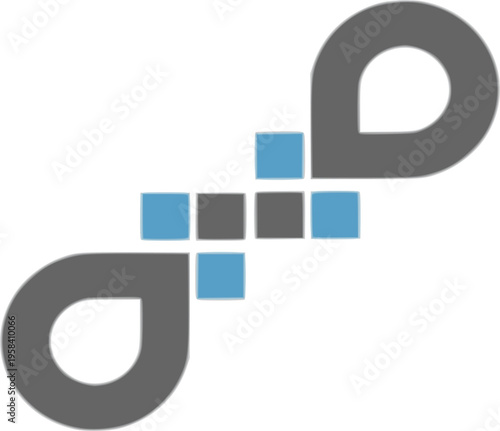 This abstract emblem is suitable for technology companies, data services, software development, cloud computing, and various digital branding purposes.