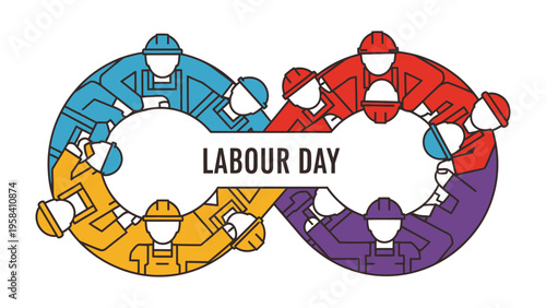 Labour Day Celebration: A creative illustration paying tribute to the laborers and their significant contributions with a symbolic formation. 