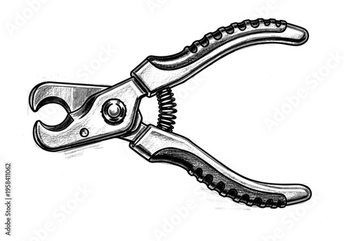 Professional dog nail clippers with a spring mechanism for easy grooming