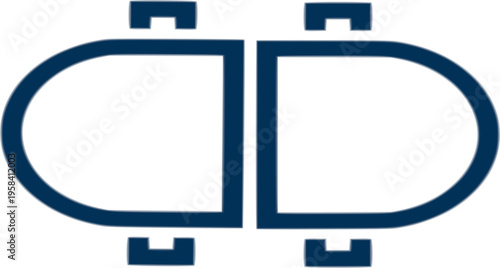 This clean and technical emblem symbolizes unity, healthcare, data integration, or hardware connectivity, making it an excellent choice for medical tech, pharmaceutical companies, IT infrastructure, o