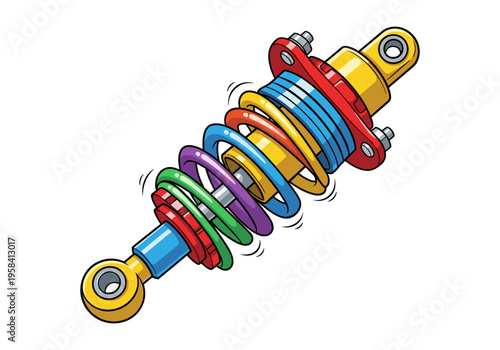 Colorful cartoon shock absorber with multiple springs for automotive suspension