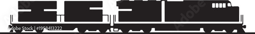 Black train locomotive vector silhouette