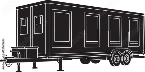 Vector illustration of a black trailer