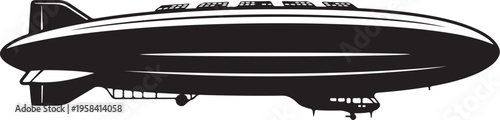Vector zeppelin airship illustration