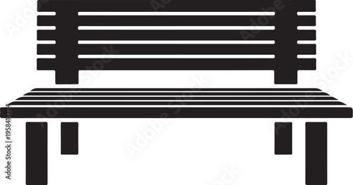 Vector black wooden bench icon