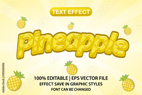 pineapple 3d editable text effect