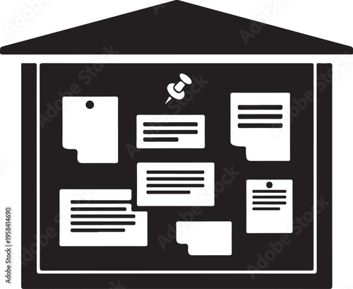 Set of 7 white note sticky vector icons