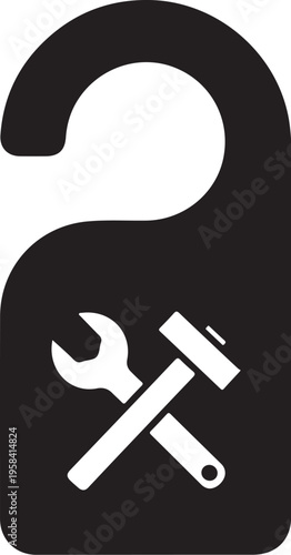 Vector do not disturb door sign with tools icon