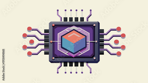 Quantum Computing Processor with Microchip Circuit and Hexagonal Data Core Vector