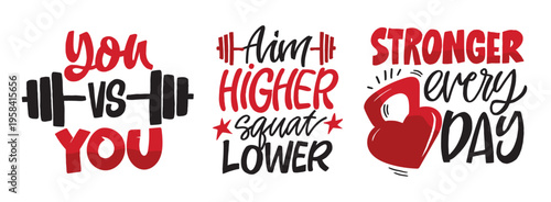Lettering quote about Gym.100% hand drawn doodle vector file. Lettering for t-shirt design, mug print, bag print, clothes fashion. 