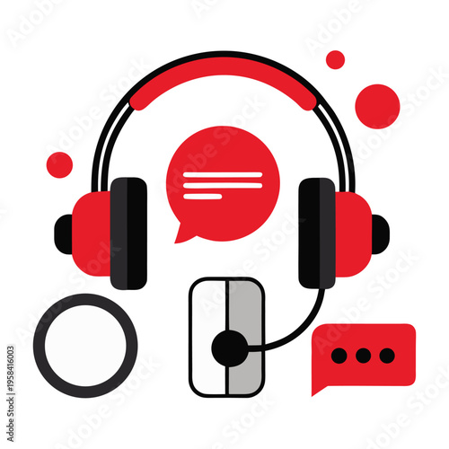 Headphones icons set music audio technology illustration vector design equipment media symbol
