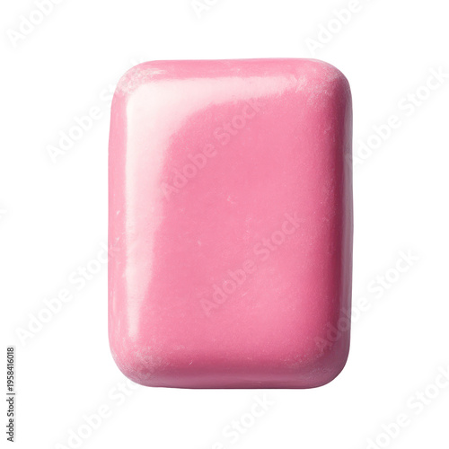 A pink bar of soap on transparent background