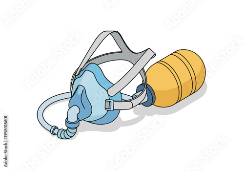 Medical oxygen mask with portable cylinder for breathing support