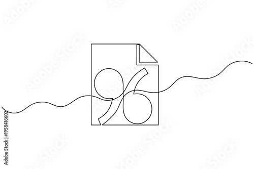 Quote Marks Document Icon Continuous One Line Drawing Content Writing Journalism Symbol Minimalist Outline