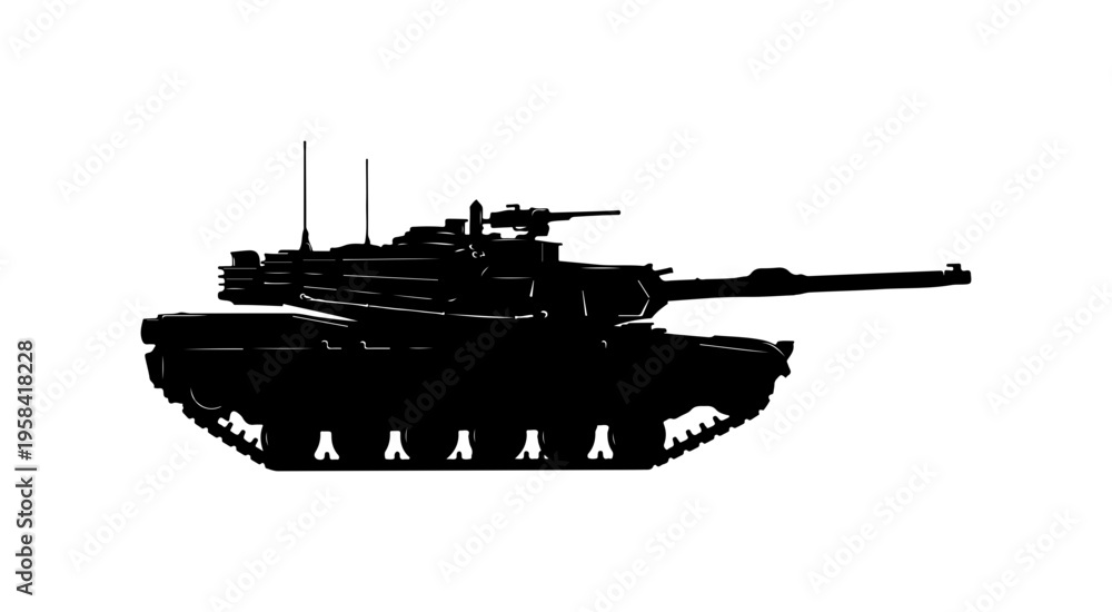 Fototapeta premium Main Battle Tank Vector Illustration