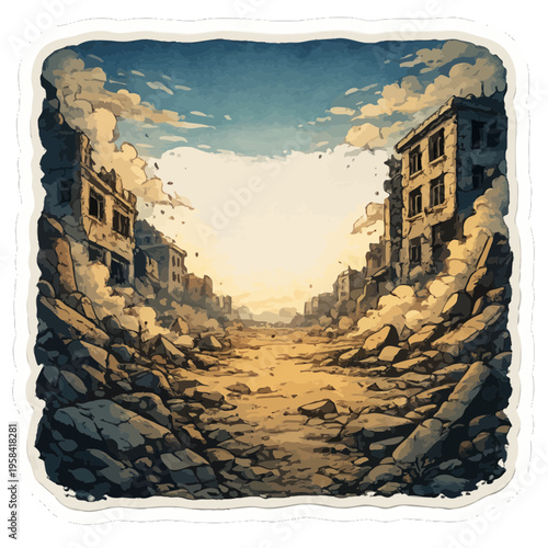 Empty Space Framed Intentionally Visual Calm Sticker Design | Minimalist Graphic Representing Serenity and Mindfulness | Negative Space Concept Illustrating Peace and Focus | Framed Emptiness Symboliz