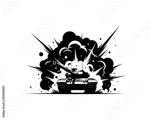 Exploding Car Vector Illustration