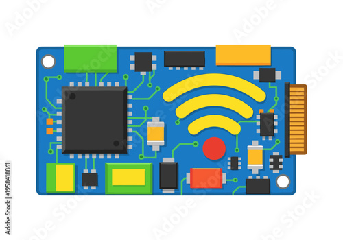 Modern electronic circuit board with integrated wireless communication capabilities