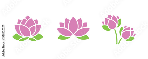Icons and symbols representing the lotus blossom

