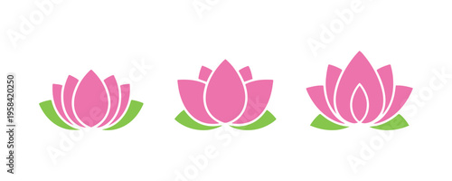 Lotus blossom icons and symbols

