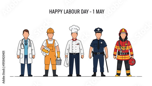 Labor Day Celebration: A group of construction workers, united in solidarity, hold up a banner proudly proclaiming Labor Day, honoring the hard work and dedication of the workforce.