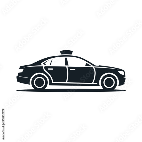 A sleek black taxi cab with a modern design