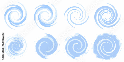 Abstract light blue swirls arranged in a grid pattern