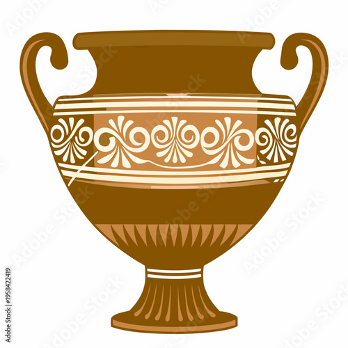 An illustration of a classic amphora vase with ornate detailing