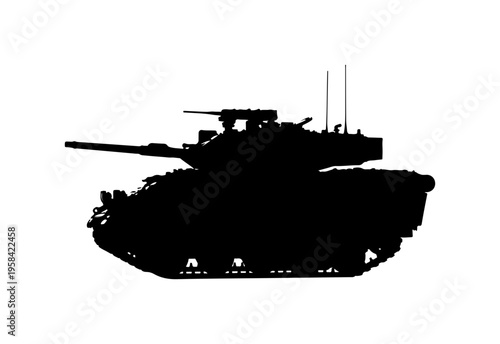 Modern Main Battle Tank Vector Illustration