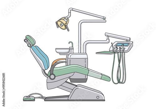 Modern dental chair and equipment setup for patient treatment