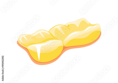 Juicy mango slice with vibrant yellow flesh and orange peel