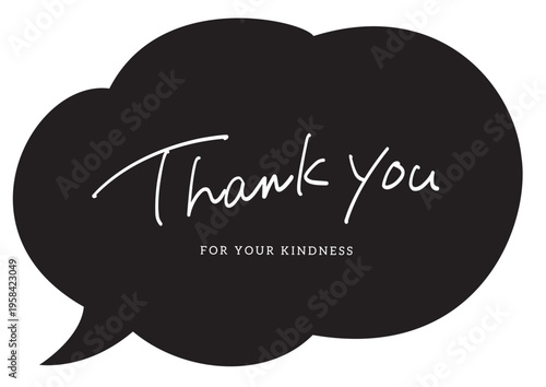 Thank You Black Speech Bubble Minimal Design