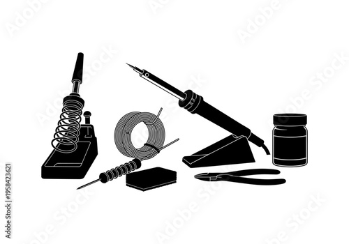 Soldering iron kit with essential tools for electronics repair and crafting
