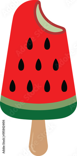 Watermelon Popsicle Isolated on White Background