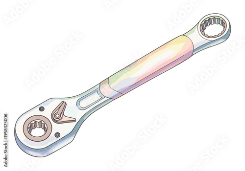 Ratchet wrench with double-ended socket for mechanical tasks