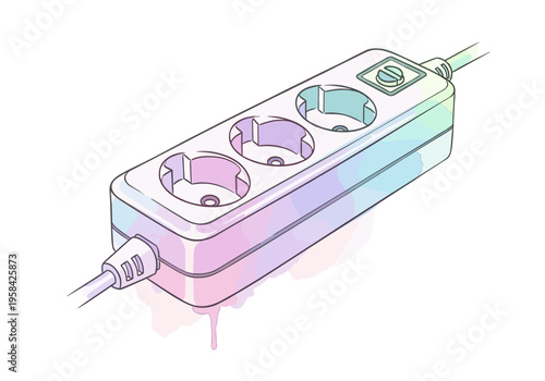 Modern power strip with multiple outlets and on/off switch for electrical devices