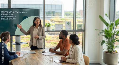 Business Meeting on Corporate Sustainability Goals Presentation 2024